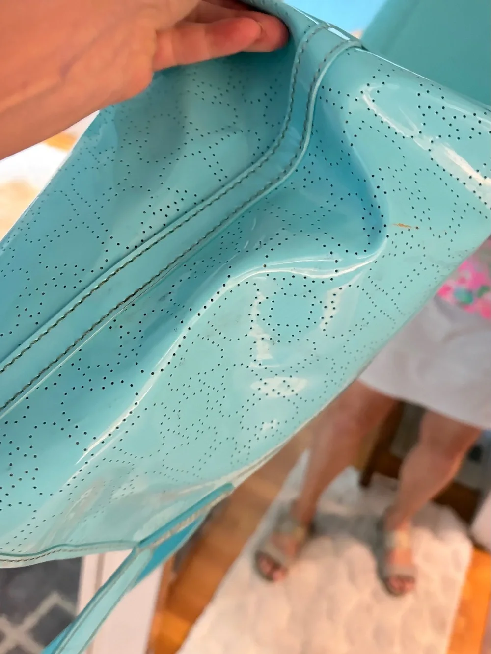 kate spade Aqua Perforated Leather Tote